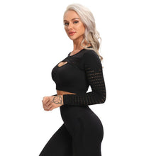 画像をギャラリービューアに読み込む, 長袖カットアウトトップス(ブラック)