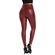 画像をギャラリービューアに読み込む, フェイクレザーレギンス(マットボルドー)