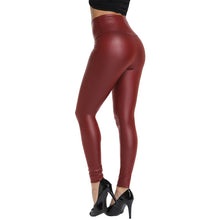 画像をギャラリービューアに読み込む, フェイクレザーレギンス(マットボルドー)