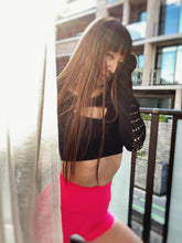 画像をギャラリービューアに読み込む, 長袖カットアウトトップス(ブラック)