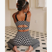 画像をギャラリービューアに読み込む, モノクロチェック スポーツブラ