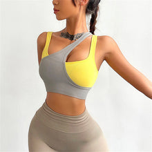画像をギャラリービューアに読み込む, バイカラースポーツブラ(2色 イエロー/カーキ)